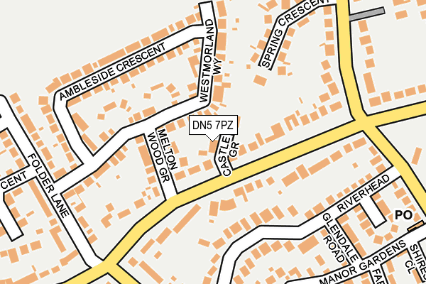 DN5 7PZ map - OS OpenMap – Local (Ordnance Survey)