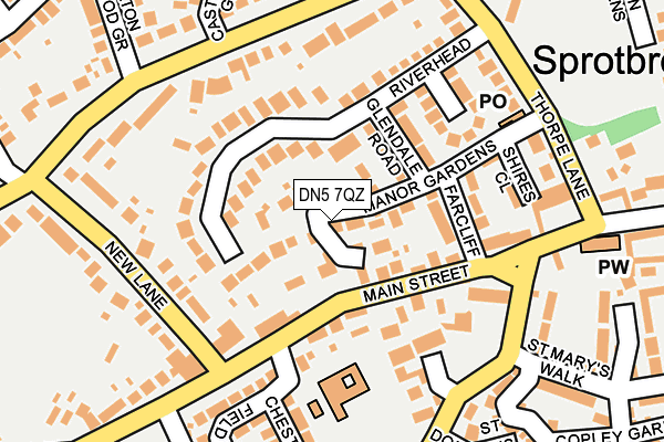 DN5 7QZ map - OS OpenMap – Local (Ordnance Survey)
