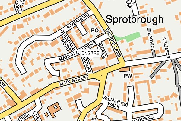 DN5 7RE map - OS OpenMap – Local (Ordnance Survey)