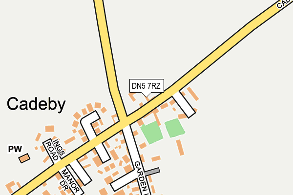DN5 7RZ map - OS OpenMap – Local (Ordnance Survey)