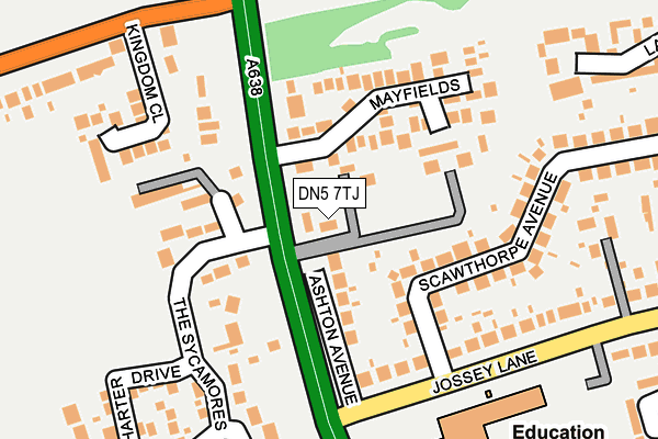 DN5 7TJ map - OS OpenMap – Local (Ordnance Survey)