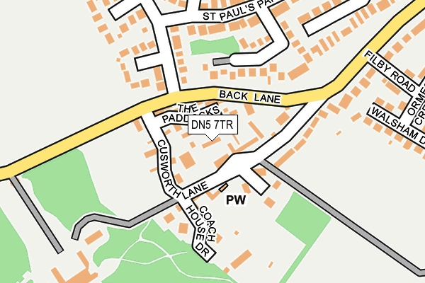 DN5 7TR map - OS OpenMap – Local (Ordnance Survey)