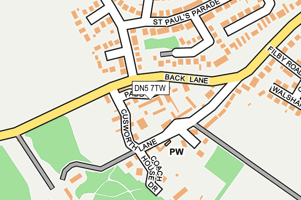 DN5 7TW map - OS OpenMap – Local (Ordnance Survey)