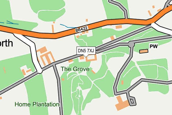 DN5 7XJ map - OS OpenMap – Local (Ordnance Survey)