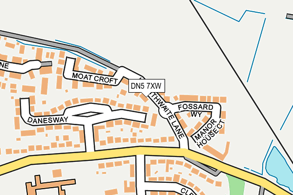 DN5 7XW map - OS OpenMap – Local (Ordnance Survey)