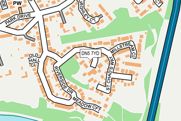 DN5 7YD map - OS OpenMap – Local (Ordnance Survey)