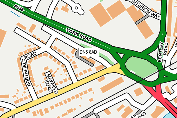 DN5 8AD map - OS OpenMap – Local (Ordnance Survey)