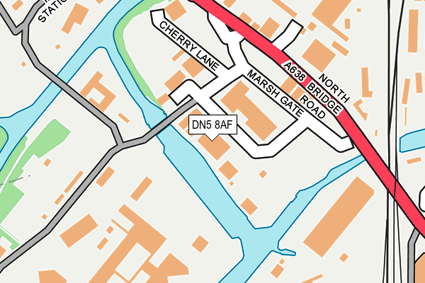 DN5 8AF map - OS OpenMap – Local (Ordnance Survey)