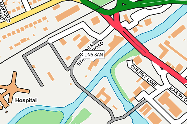 DN5 8AN map - OS OpenMap – Local (Ordnance Survey)
