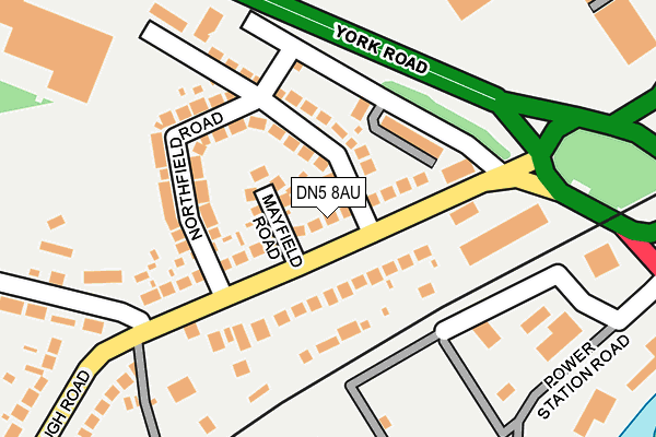 DN5 8AU map - OS OpenMap – Local (Ordnance Survey)