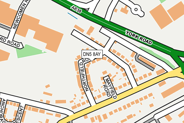 DN5 8AY map - OS OpenMap – Local (Ordnance Survey)