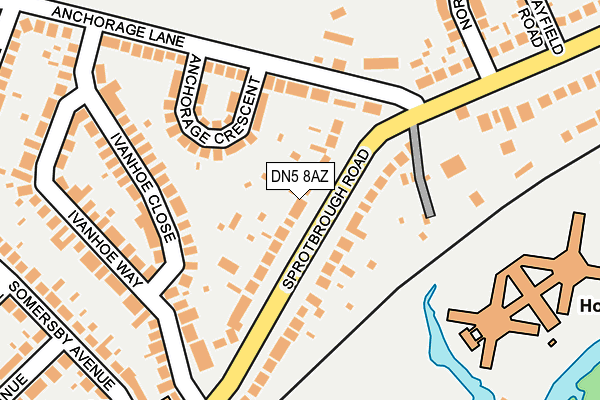 DN5 8AZ map - OS OpenMap – Local (Ordnance Survey)