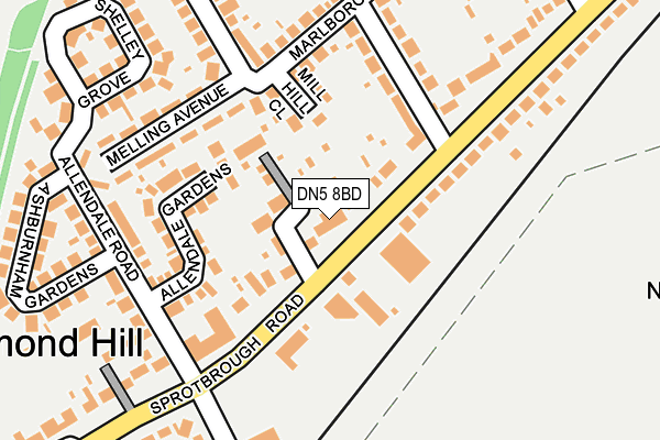 DN5 8BD map - OS OpenMap – Local (Ordnance Survey)