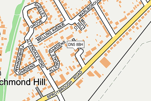 DN5 8BH map - OS OpenMap – Local (Ordnance Survey)