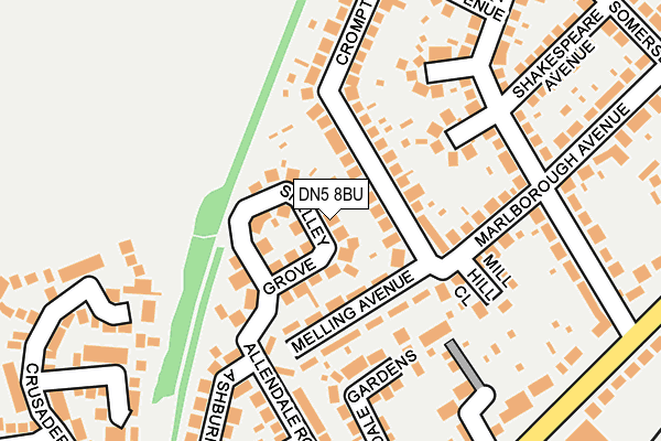 DN5 8BU map - OS OpenMap – Local (Ordnance Survey)