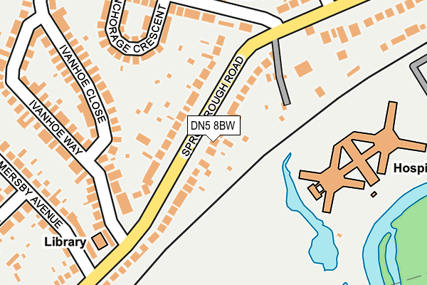 DN5 8BW map - OS OpenMap – Local (Ordnance Survey)