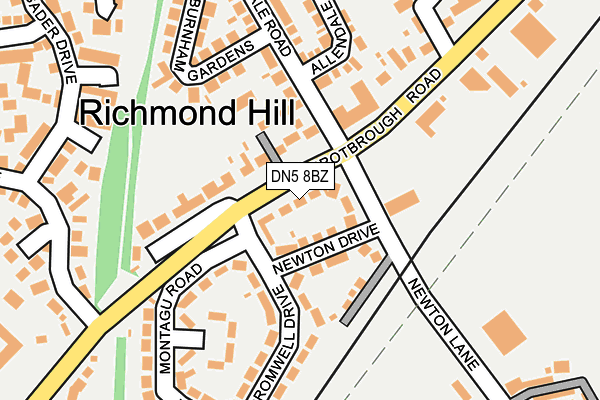 DN5 8BZ map - OS OpenMap – Local (Ordnance Survey)
