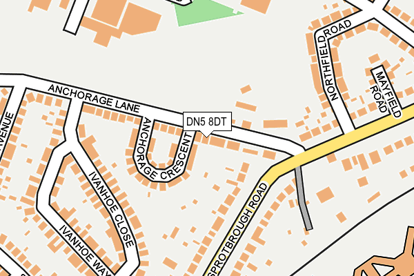 DN5 8DT map - OS OpenMap – Local (Ordnance Survey)