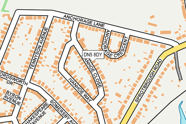 DN5 8DY map - OS OpenMap – Local (Ordnance Survey)