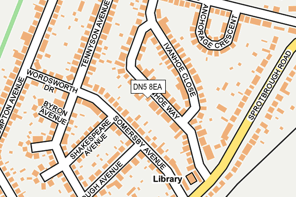 DN5 8EA map - OS OpenMap – Local (Ordnance Survey)