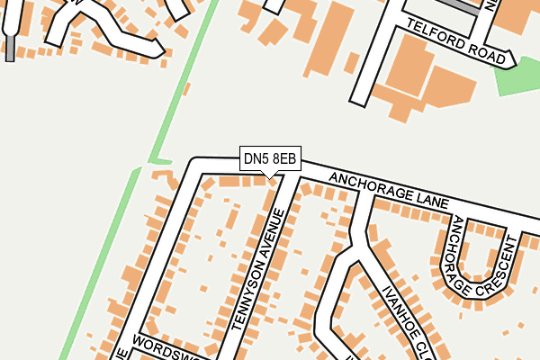 DN5 8EB map - OS OpenMap – Local (Ordnance Survey)