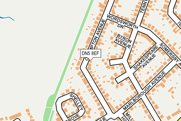 DN5 8EF map - OS OpenMap – Local (Ordnance Survey)