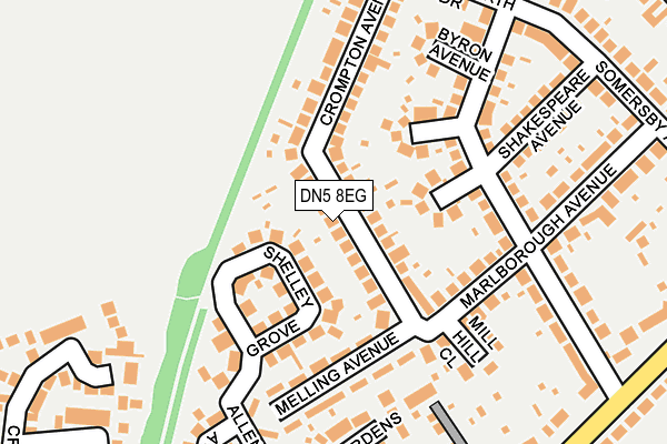 DN5 8EG map - OS OpenMap – Local (Ordnance Survey)