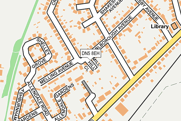DN5 8EH map - OS OpenMap – Local (Ordnance Survey)