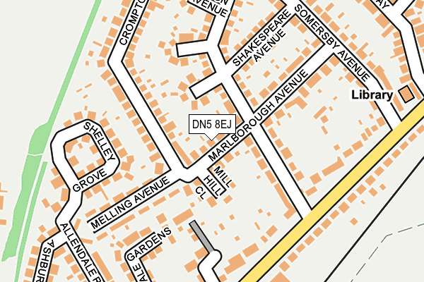 DN5 8EJ map - OS OpenMap – Local (Ordnance Survey)