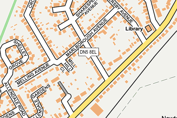 DN5 8EL map - OS OpenMap – Local (Ordnance Survey)