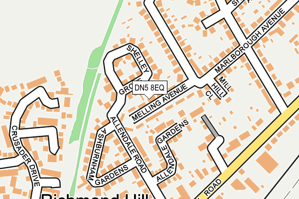 DN5 8EQ map - OS OpenMap – Local (Ordnance Survey)