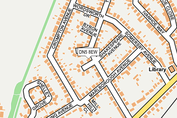 DN5 8EW map - OS OpenMap – Local (Ordnance Survey)