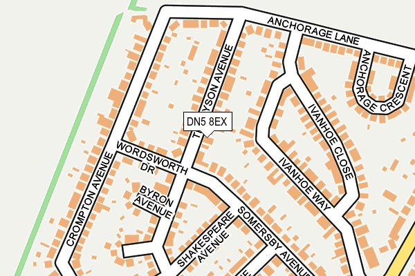 DN5 8EX map - OS OpenMap – Local (Ordnance Survey)