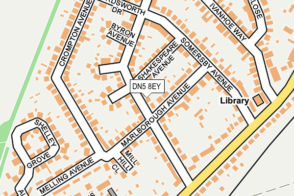 DN5 8EY map - OS OpenMap – Local (Ordnance Survey)