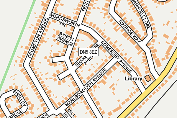 DN5 8EZ map - OS OpenMap – Local (Ordnance Survey)