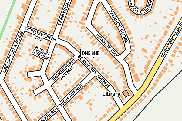 DN5 8HB map - OS OpenMap – Local (Ordnance Survey)