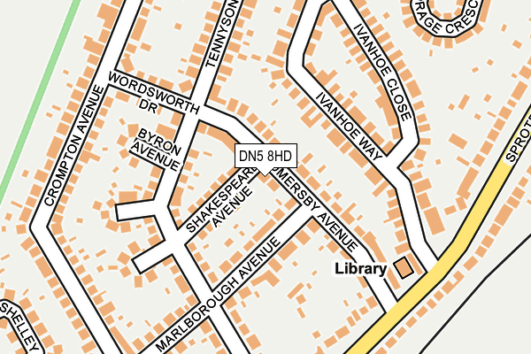 DN5 8HD map - OS OpenMap – Local (Ordnance Survey)
