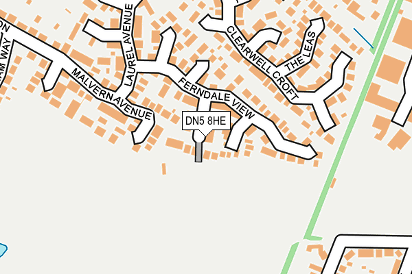 DN5 8HE map - OS OpenMap – Local (Ordnance Survey)