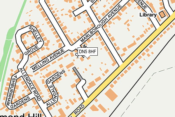 DN5 8HF map - OS OpenMap – Local (Ordnance Survey)