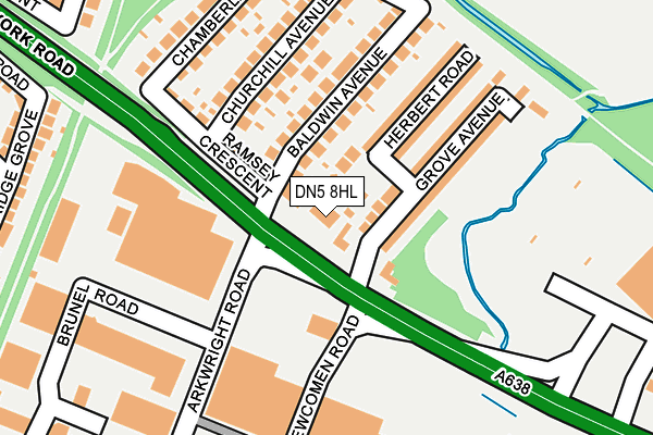 DN5 8HL map - OS OpenMap – Local (Ordnance Survey)