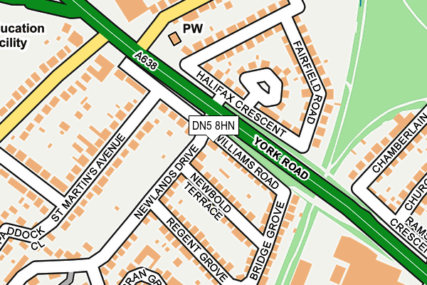 DN5 8HN map - OS OpenMap – Local (Ordnance Survey)