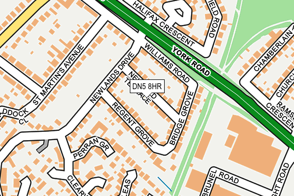 DN5 8HR map - OS OpenMap – Local (Ordnance Survey)