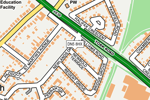 DN5 8HX map - OS OpenMap – Local (Ordnance Survey)