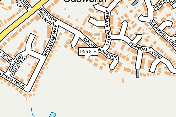 DN5 8JF map - OS OpenMap – Local (Ordnance Survey)