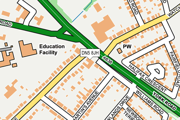 DN5 8JH map - OS OpenMap – Local (Ordnance Survey)