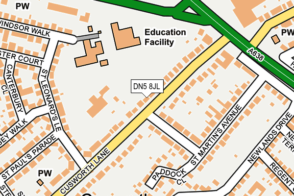 DN5 8JL map - OS OpenMap – Local (Ordnance Survey)
