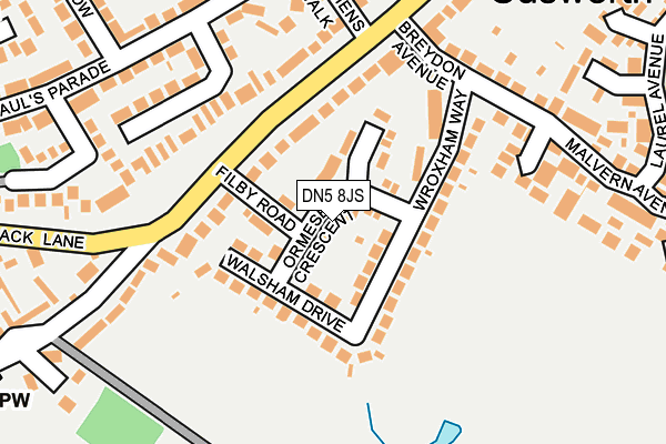 DN5 8JS map - OS OpenMap – Local (Ordnance Survey)