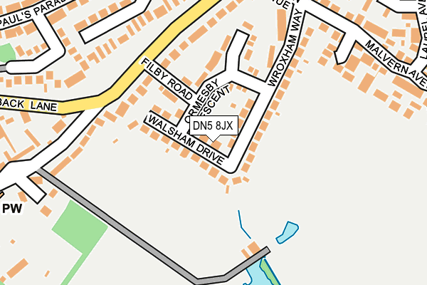 DN5 8JX map - OS OpenMap – Local (Ordnance Survey)