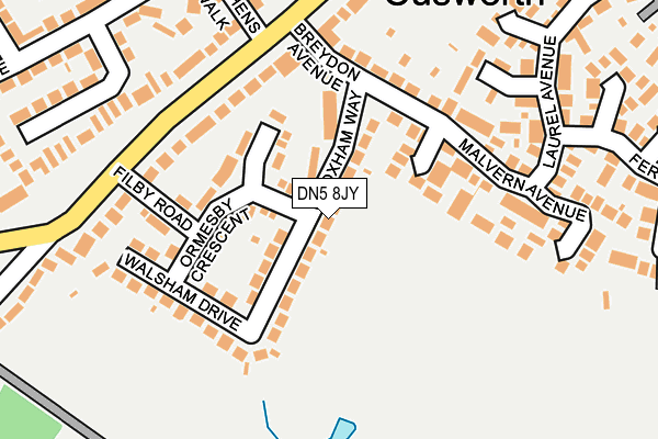 DN5 8JY map - OS OpenMap – Local (Ordnance Survey)