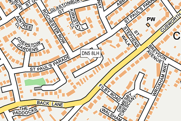 DN5 8LH map - OS OpenMap – Local (Ordnance Survey)